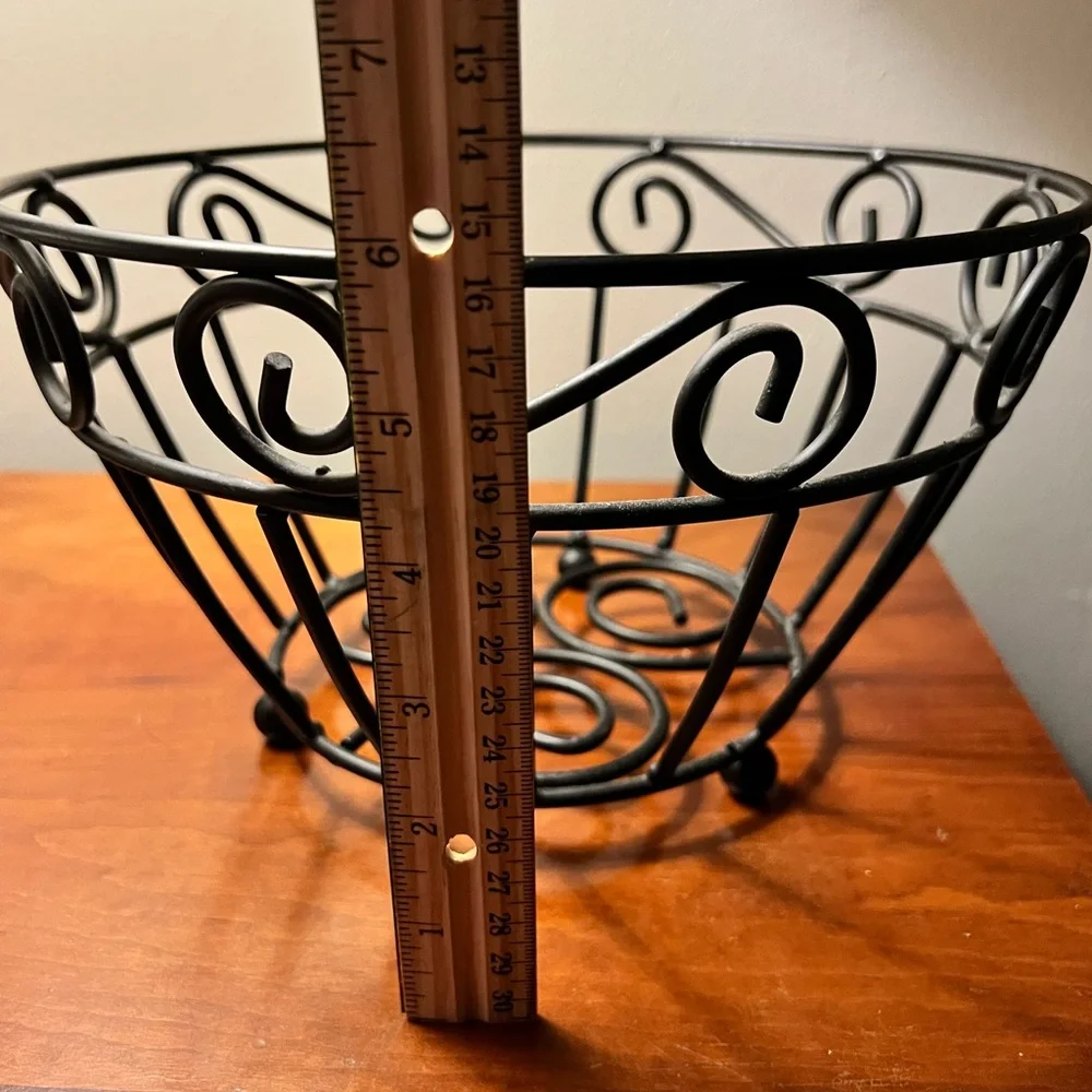 Elegant Black Metal Wire Basket
